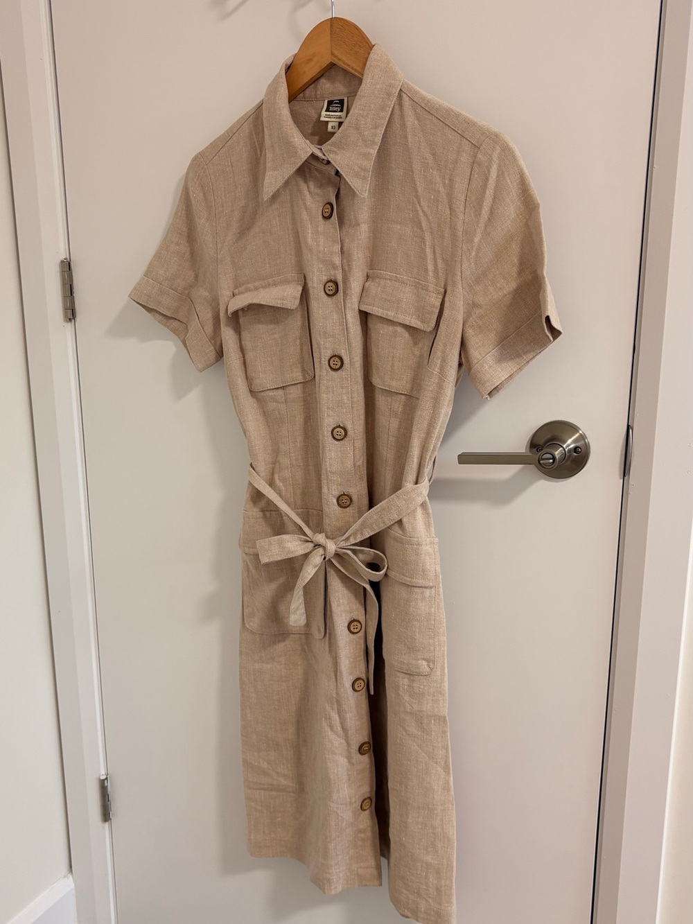 Vintage Tilley Hemp Safari Shirt Belted Dress